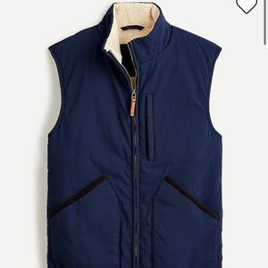 EUC Jcrew Mens Sussex Sherpa-lined vest XL